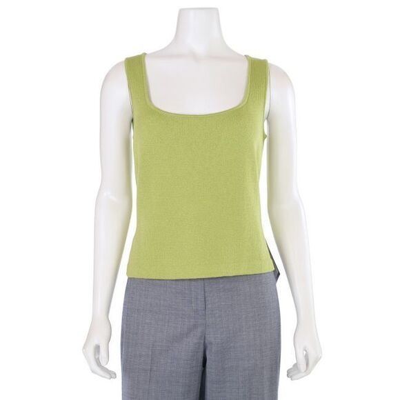 St John Santana Knit Top Scoop Neck size L Light Green - Picture 1 of 8